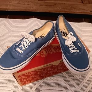 Vans Blue Canvas Low-Top Sneakers